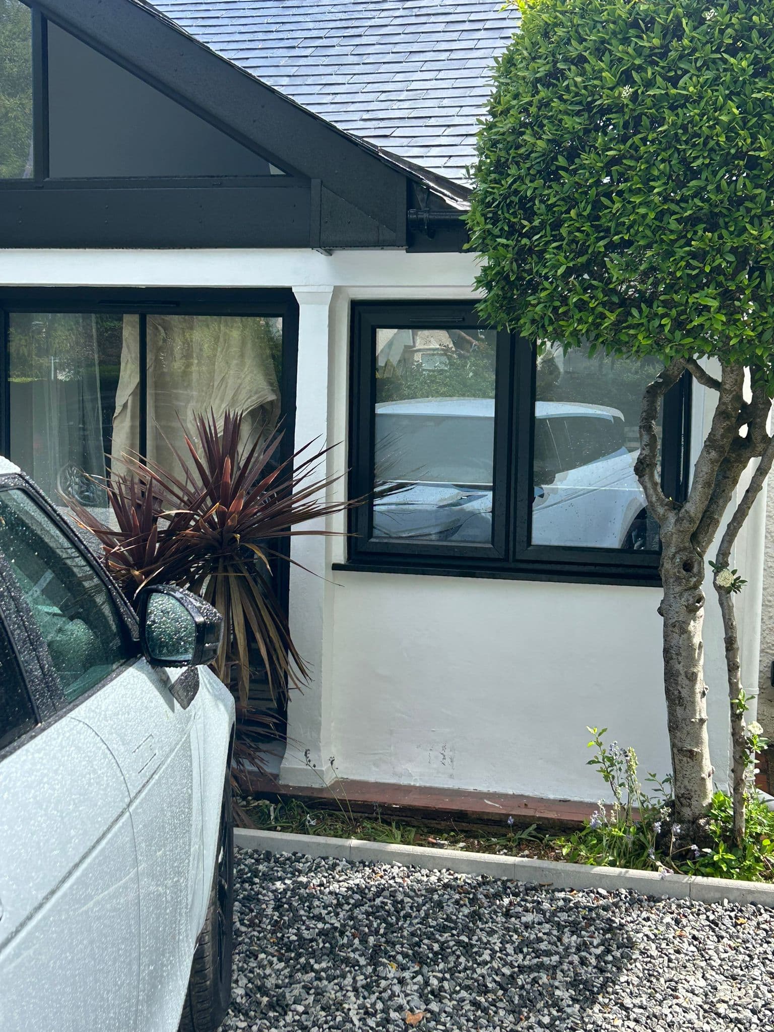 Close-up of bespoke gable window and casement windows — The Gallop Sutton